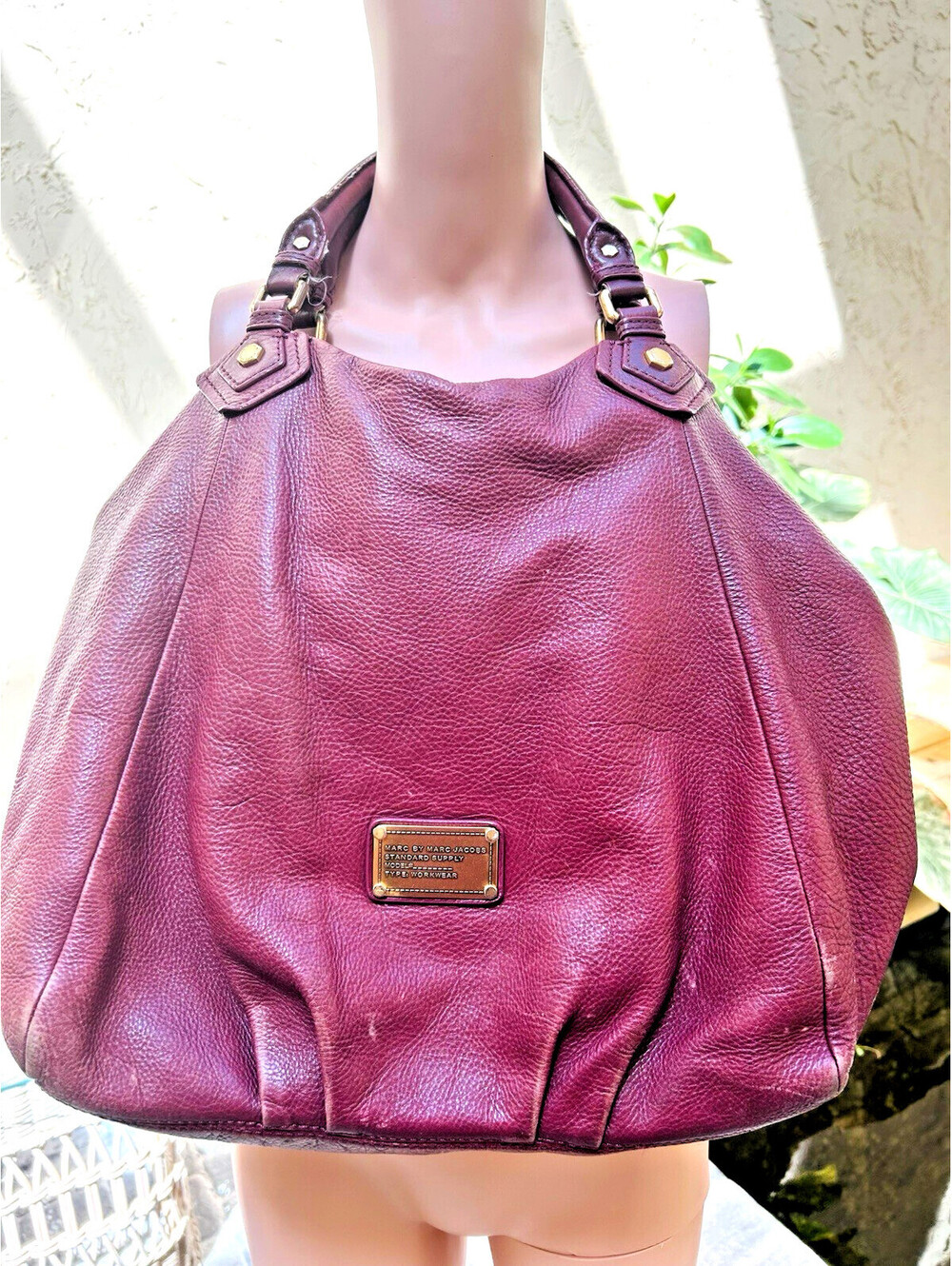 Vtg MARC by MARC JACOBS Classic Q Francesca Pebbled Leather Designer Lux Bag Y2K - Picture 4 of 15